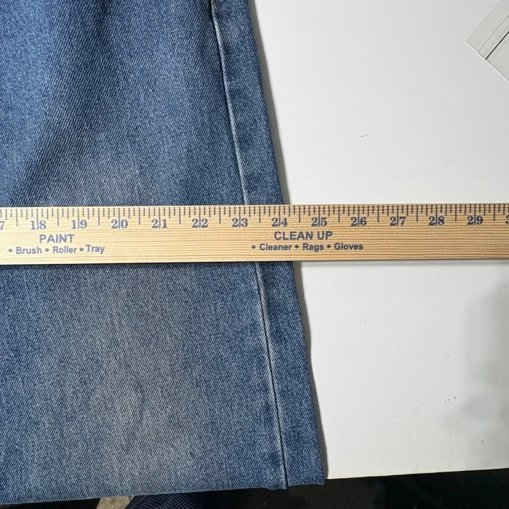 Levis 505 Regular Fit Straight Leg Blue Denim Jeans Mens 38x32 Medium Wash - Picture 9 of 14